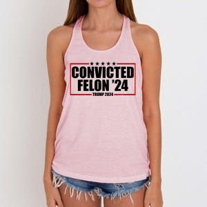 Convicted Felon 24 Trump 2024 Women's Knotted Racerback Tank