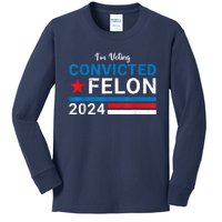 Convicted Felon 2024 Kids Long Sleeve Shirt