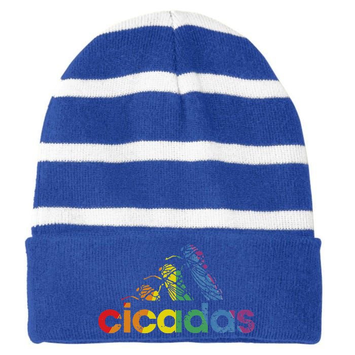 Cicada Fest 2024 Broods Xix & Xiii Love Striped Beanie with Solid Band