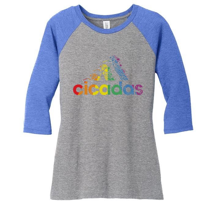 Cicada Fest 2024 Broods Xix & Xiii Love Women's Tri-Blend 3/4-Sleeve Raglan Shirt