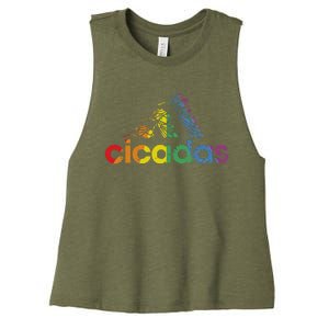 Cicada Fest 2024 Broods Xix & Xiii Love Women's Racerback Cropped Tank