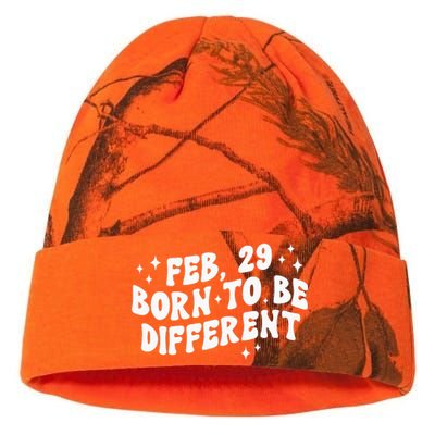 Cute Feb 29 Born To Be Different Leap Day Birthday Leap Year Kati Licensed 12" Camo Beanie