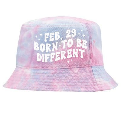 Cute Feb 29 Born To Be Different Leap Day Birthday Leap Year Tie-Dyed Bucket Hat