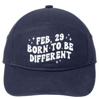 Cute Feb 29 Born To Be Different Leap Day Birthday Leap Year 7-Panel Snapback Hat