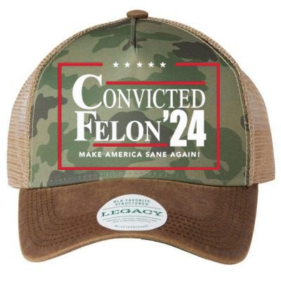 Convicted Felon 24 Make America Sane Again Legacy Tie Dye Trucker Hat