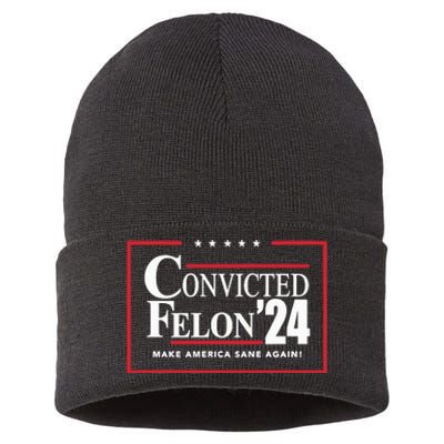 Convicted Felon 24 Make America Sane Again Sustainable Knit Beanie