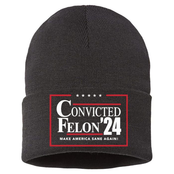 Convicted Felon 24 Make America Sane Again Sustainable Knit Beanie