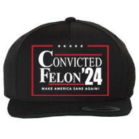 Convicted Felon 24 Make America Sane Again Wool Snapback Cap