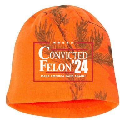 Convicted Felon 24 Make America Sane Again Kati - Camo Knit Beanie