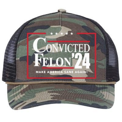 Convicted Felon 24 Make America Sane Again Retro Rope Trucker Hat Cap