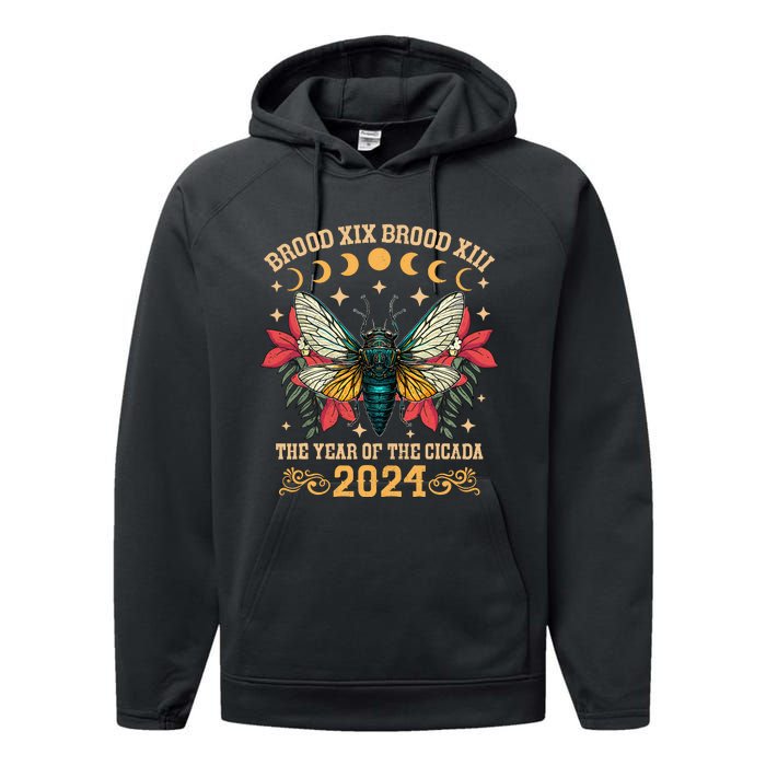 Cicada Fest 2024 Year Of The Cicada Cool Product Performance Fleece Hoodie