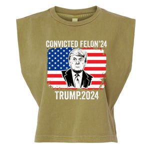 Convicted Felon 24 Trump 2024 Garment-Dyed Women's Muscle Tee