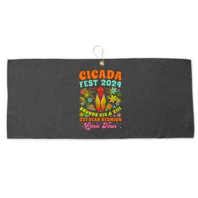 Cicada Fest 2024 Reunion Invasion Brood Xiii Xix Large Microfiber Waffle Golf Towel