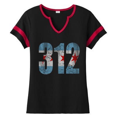 Chicago Flag 312 Ladies Halftime Notch Neck Tee