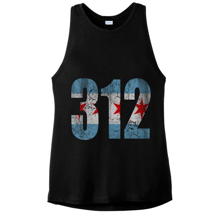 Chicago Flag 312 Ladies PosiCharge Tri-Blend Wicking Tank