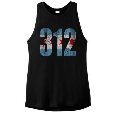 Chicago Flag 312 Ladies PosiCharge Tri-Blend Wicking Tank