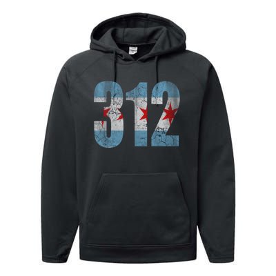 Chicago Flag 312 Performance Fleece Hoodie