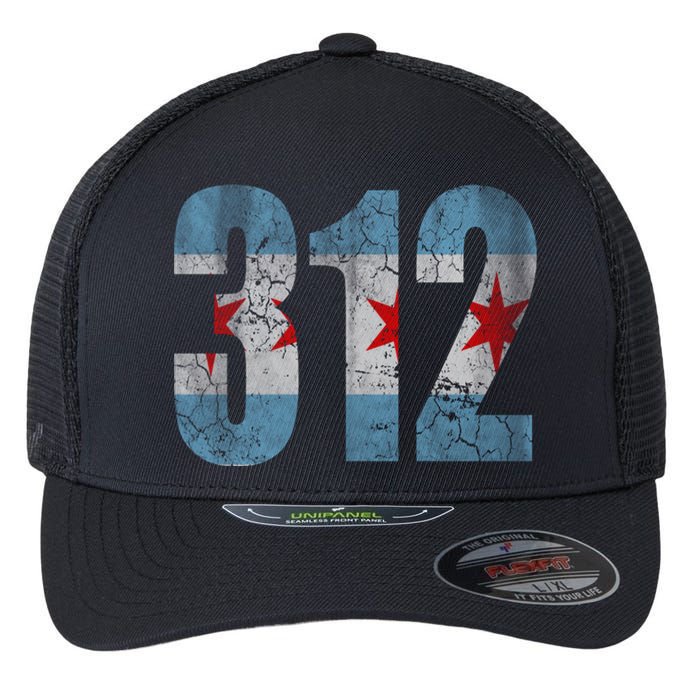 Chicago Flag 312 Flexfit Unipanel Trucker Cap