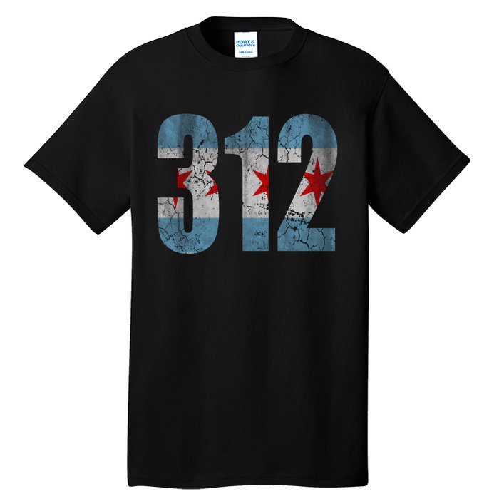 Chicago Flag 312 Tall T-Shirt