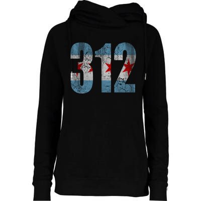 Chicago Flag 312 Womens Funnel Neck Pullover Hood