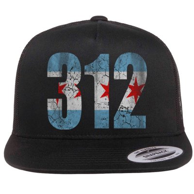 Chicago Flag 312 Flat Bill Trucker Hat