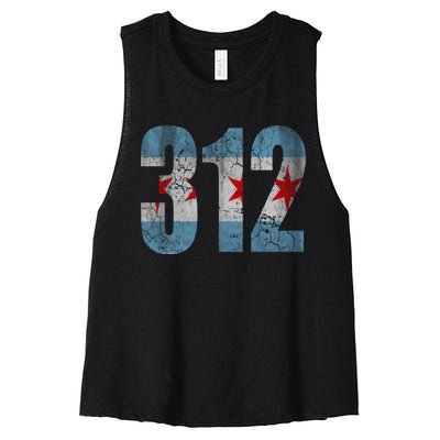 Chicago Flag 312 Women's Racerback Cropped Tank