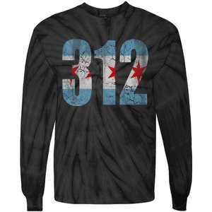 Chicago Flag 312 Tie-Dye Long Sleeve Shirt