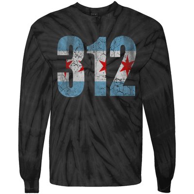 Chicago Flag 312 Tie-Dye Long Sleeve Shirt