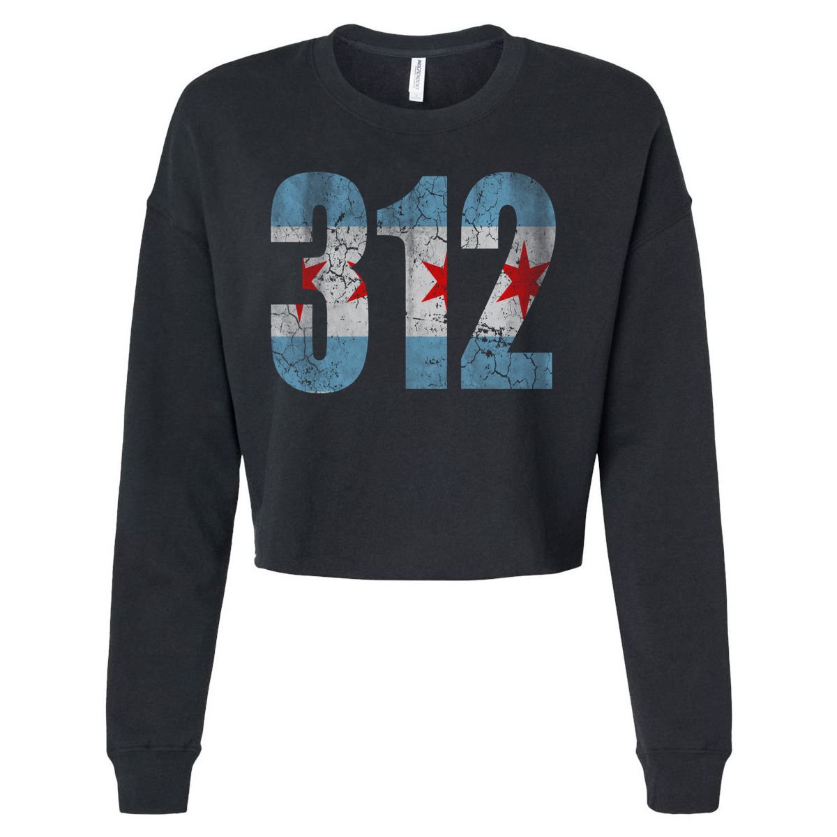 Chicago Flag 312 Cropped Pullover Crew