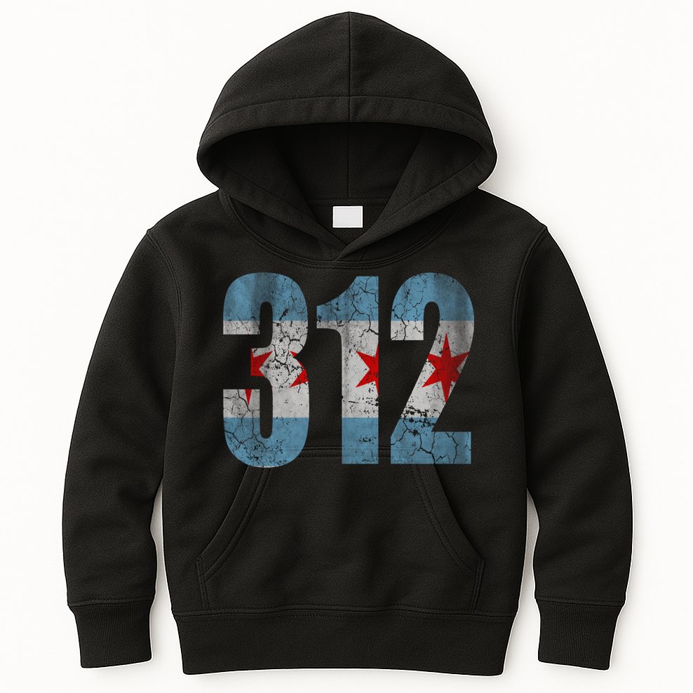 Chicago Flag 312 Kids Hoodie