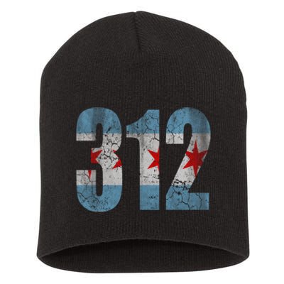 Chicago Flag 312 Short Acrylic Beanie