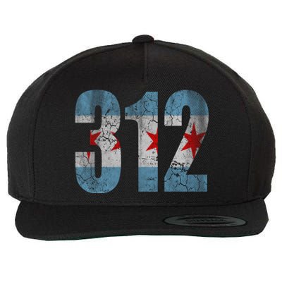 Chicago Flag 312 Wool Snapback Cap