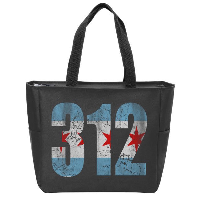 Chicago Flag 312 Zip Tote Bag