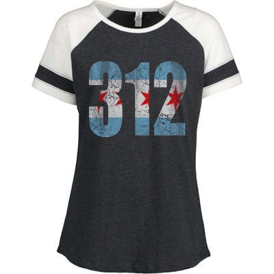 Chicago Flag 312 Enza Ladies Jersey Colorblock Tee