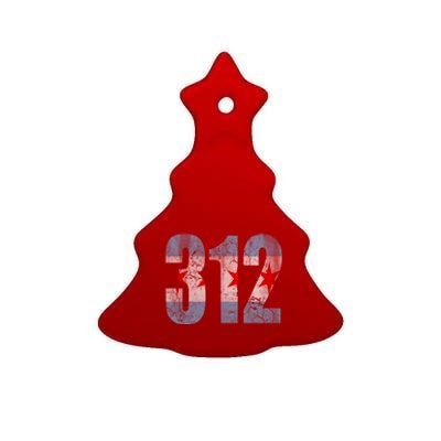 Chicago Flag 312 Ceramic Tree Ornament