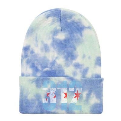 Chicago Flag 312 Tie Dye 12in Knit Beanie