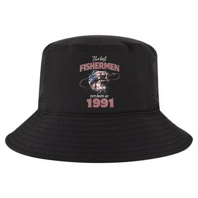 Cute Fisherman 32 Year Old Fishing Fisherman 1991 32nd Birthday Cool Comfort Performance Bucket Hat