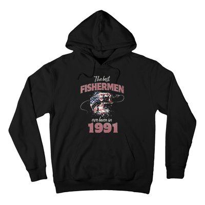 Cute Fisherman 32 Year Old Fishing Fisherman 1991 32nd Birthday Hoodie