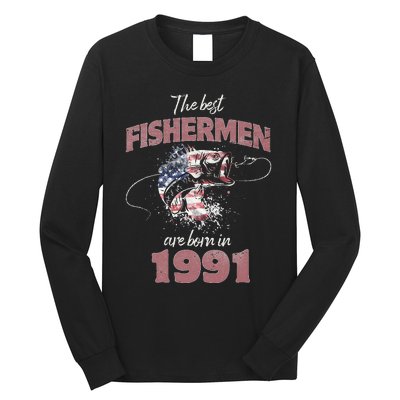 Cute Fisherman 32 Year Old Fishing Fisherman 1991 32nd Birthday Long Sleeve Shirt