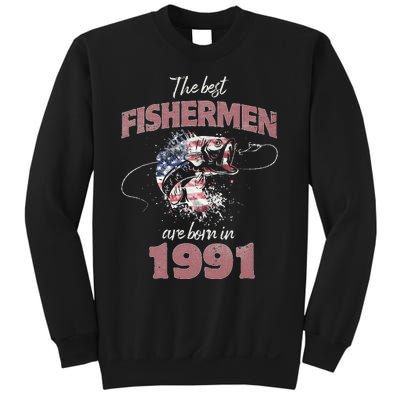 Cute Fisherman 32 Year Old Fishing Fisherman 1991 32nd Birthday Sweatshirt