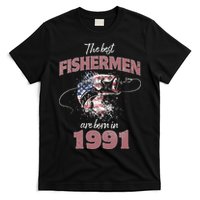 Cute Fisherman 32 Year Old Fishing Fisherman 1991 32nd Birthday T-Shirt