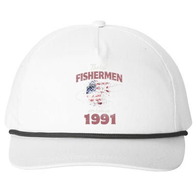 Cute Fisherman 32 Year Old Fishing Fisherman 1991 32nd Birthday Snapback Five-Panel Rope Hat