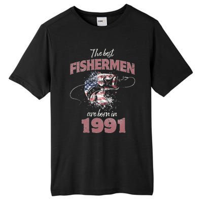 Cute Fisherman 32 Year Old Fishing Fisherman 1991 32nd Birthday Tall Fusion ChromaSoft Performance T-Shirt