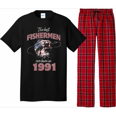 Cute Fisherman 32 Year Old Fishing Fisherman 1991 32nd Birthday Pajama Set