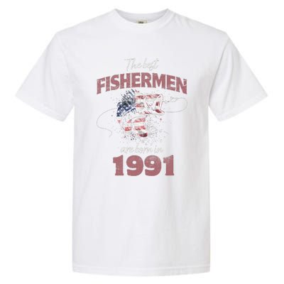 Cute Fisherman 32 Year Old Fishing Fisherman 1991 32nd Birthday Garment-Dyed Heavyweight T-Shirt