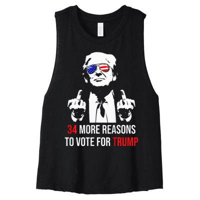 Convicted Felon 34 More Reasons To Vote For Trump Women's Racerback Cropped Tank