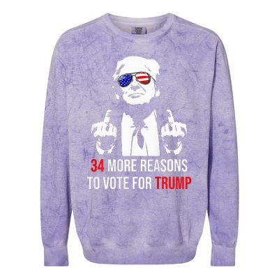 Convicted Felon 34 More Reasons To Vote For Trump Colorblast Crewneck Sweatshirt