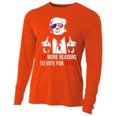 Convicted Felon 34 More Reasons To Vote For Trump Cooling Performance Long Sleeve Crew