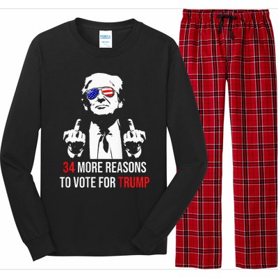 Convicted Felon 34 More Reasons To Vote For Trump Long Sleeve Pajama Set