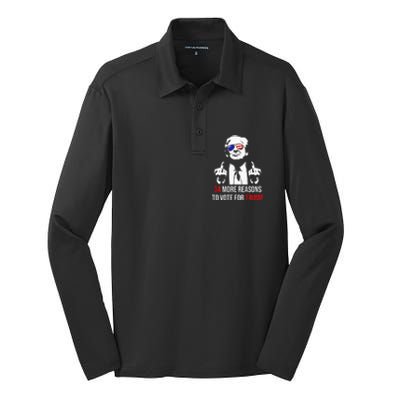 Convicted Felon 34 More Reasons To Vote For Trump Silk Touch Performance Long Sleeve Polo